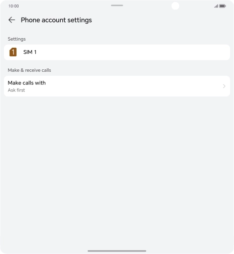 Press the name of the SIM.