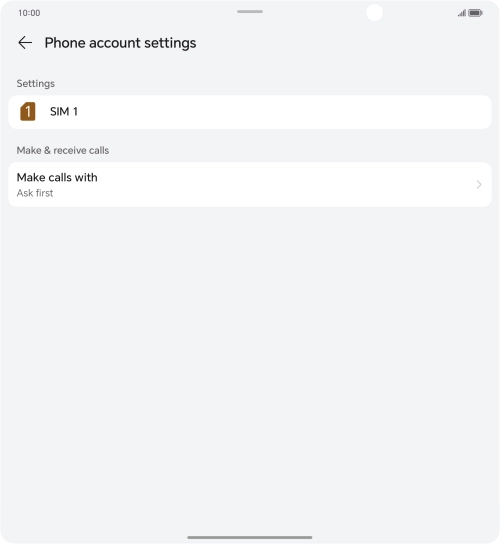 Press the name of the SIM.