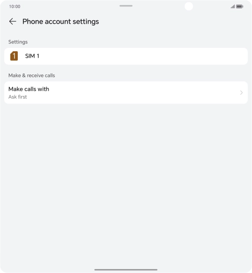 Press the name of the SIM.