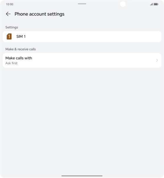 Press the name of the SIM.