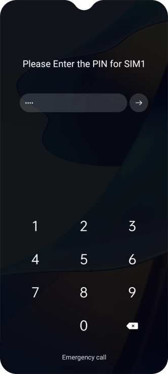 If you're asked to key in your PIN, do so and press arrow right. The default PIN is 1111.