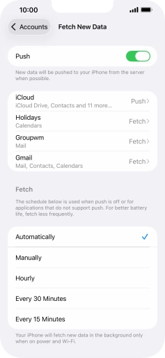 Press the indicator next to 