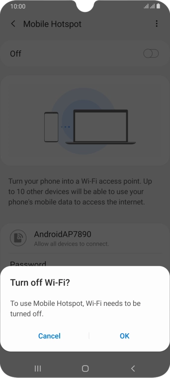 If Wi-Fi is turned on, press OK.