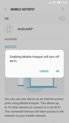 If Wi-Fi is turned on, press OK.