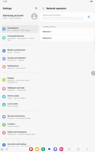 Press the required network.