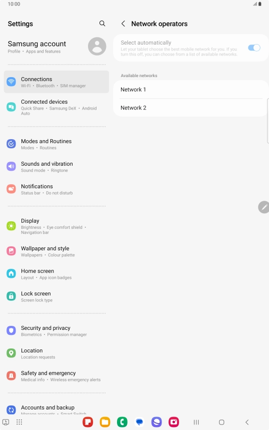 Press the required network.