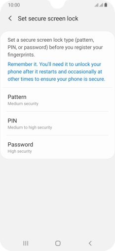Press the required phone lock code and follow the instructions on the screen to create an additional phone lock code.