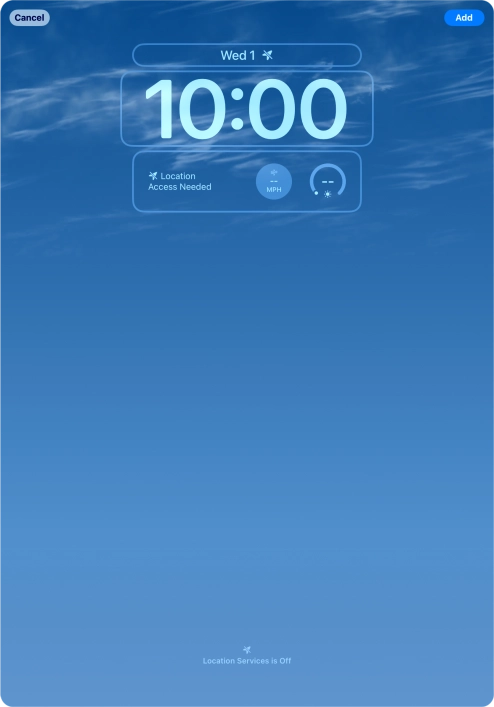 To customise the way the lock screen date is displayed, press the date widget and follow the instructions on the screen to find the required widget display mode.
