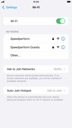 Press the required Wi-Fi network and key in the password for the Wi-Fi network.