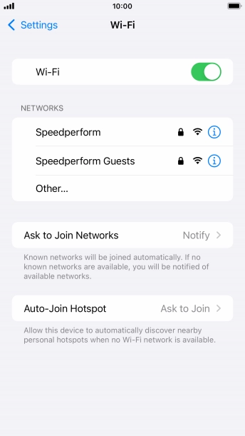 Press the required Wi-Fi network and key in the password for the Wi-Fi network.