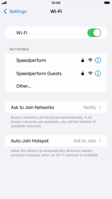 Press the required Wi-Fi network and key in the password for the Wi-Fi network.