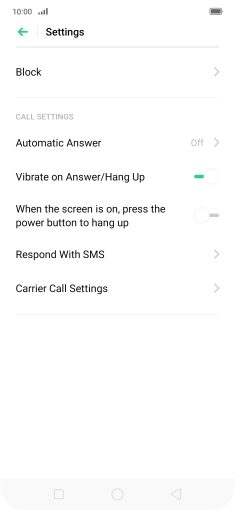 Press Carrier Call Settings.