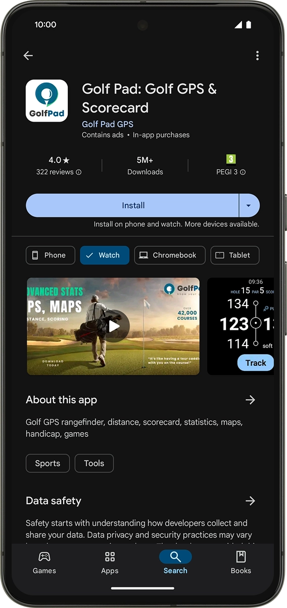 On your phone: Press Install and follow the instructions on the screen to install the app.
