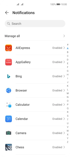 Press the required app.