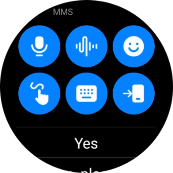 Press the microphone icon and follow the instructions on the screen to record and send the required reply.