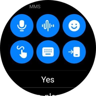 Press the microphone icon and follow the instructions on the screen to record and send the required reply.