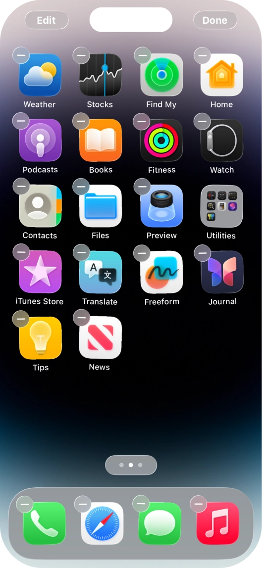 Press the home screen icon.