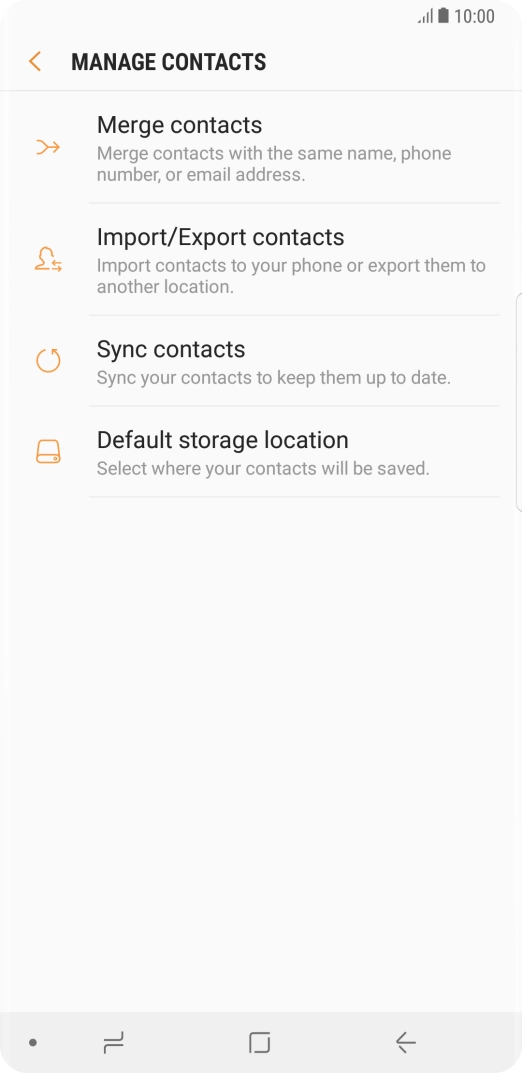 Press Import/Export contacts.