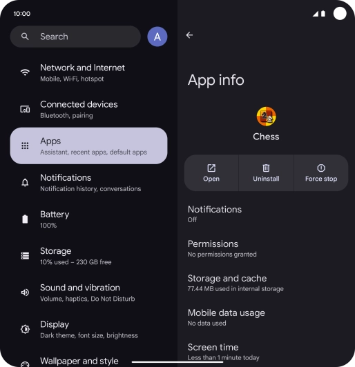 Press Storage and cache.