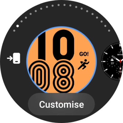 Slide your finger left to see the available watch faces.