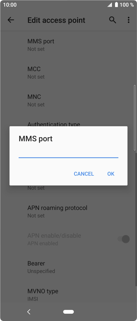 Key in 8080 and press OK.