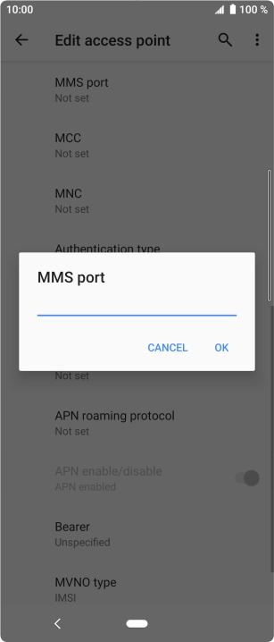 Key in 8080 and press OK.