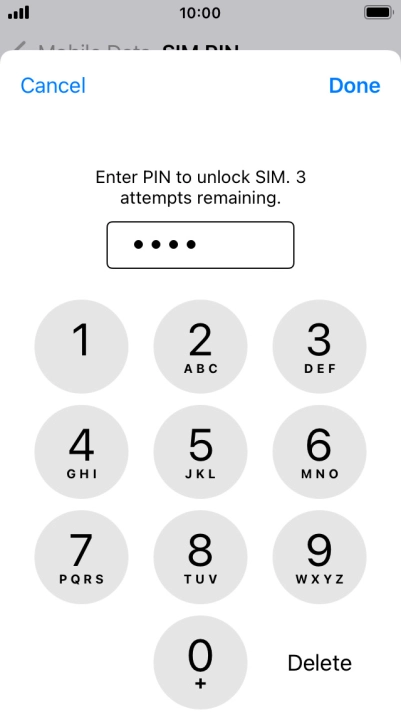 Key in your PIN and press Done. The default PIN is 1111.
