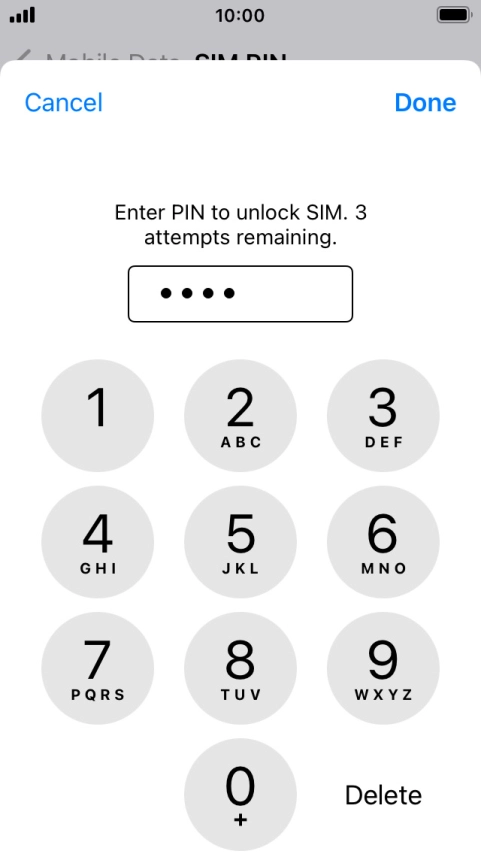 Key in your PIN and press Done. The default PIN is 1111.