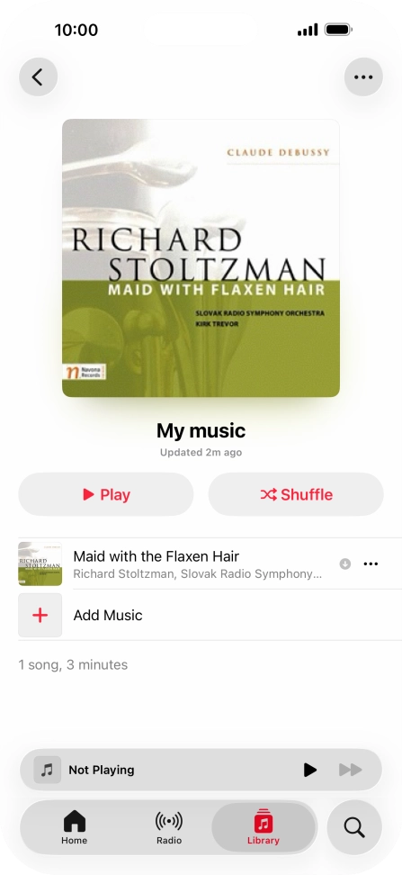Go to the required category or playlist and press the required audio file.