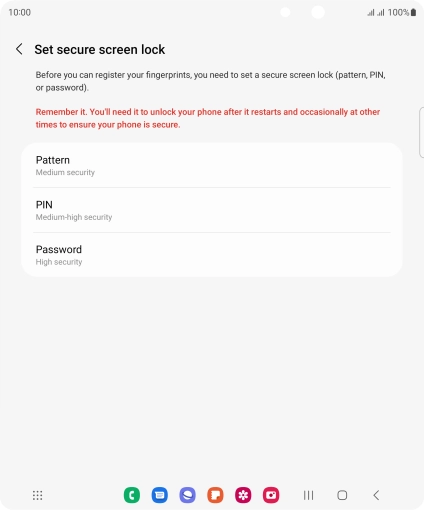 Press the required phone lock code and follow the instructions on the screen to create an additional phone lock code.