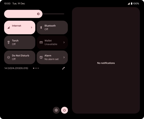Press the settings icon.