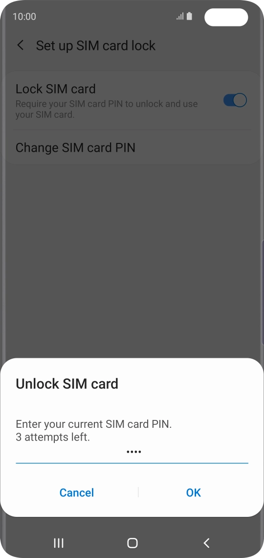 Key in your PIN and press OK. The default PIN is 1111.