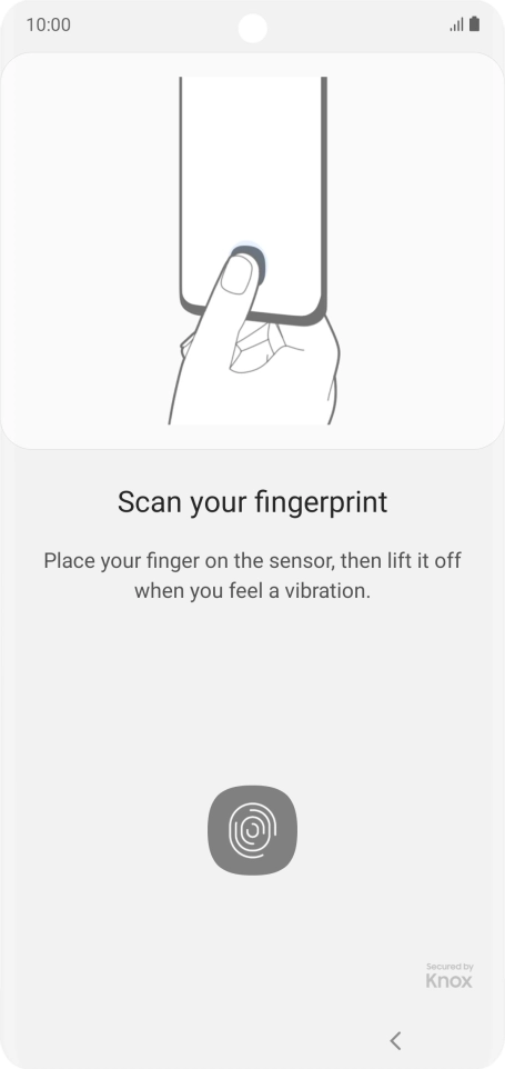 Follow the instructions on the screen to create the phone lock code using your fingerprint.