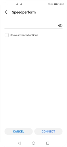 Key in the password for the Wi-Fi network and press CONNECT.