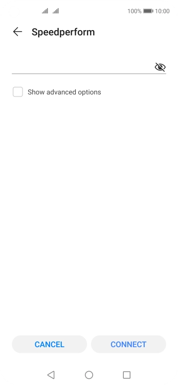 Key in the password for the Wi-Fi network and press CONNECT.