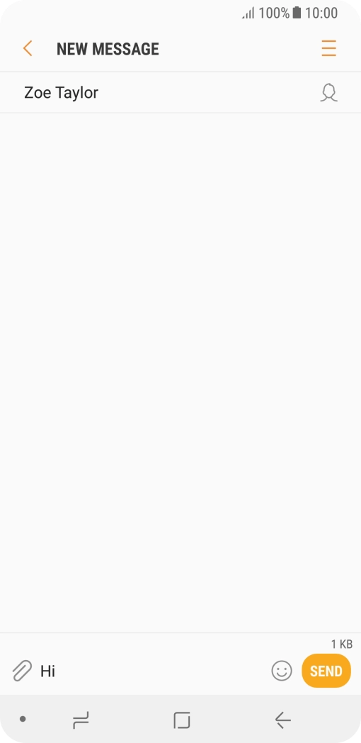 Press SEND when you've written your text message.