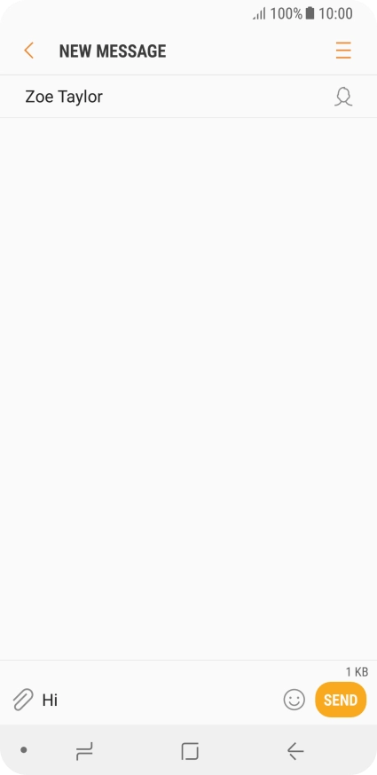 Press SEND when you've written your text message.