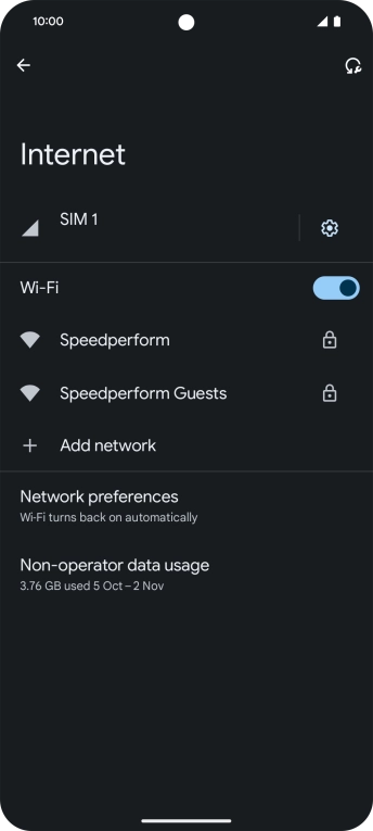 Press the required Wi-Fi network.