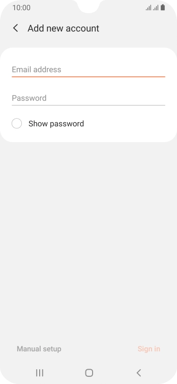 Press Email address and key in your email address.