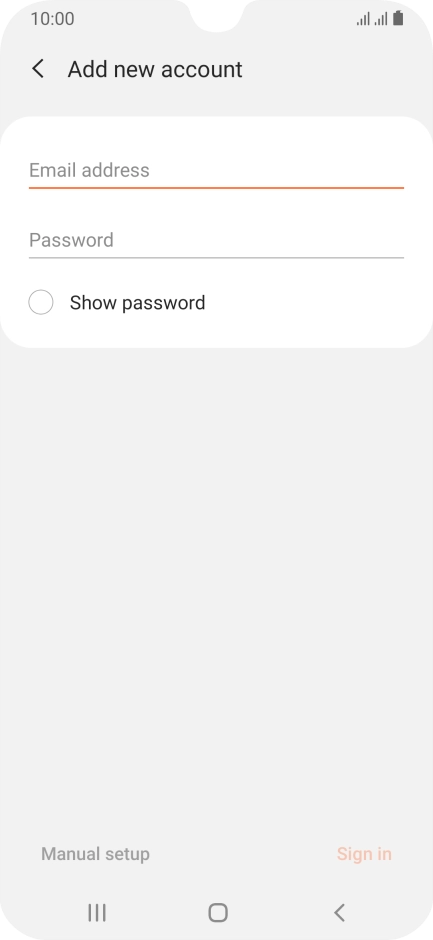 Press Email address and key in your email address.