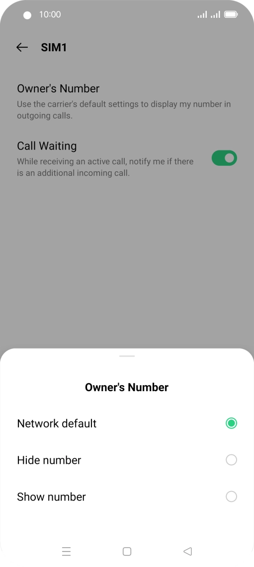 Press Show number to turn on caller identification.
