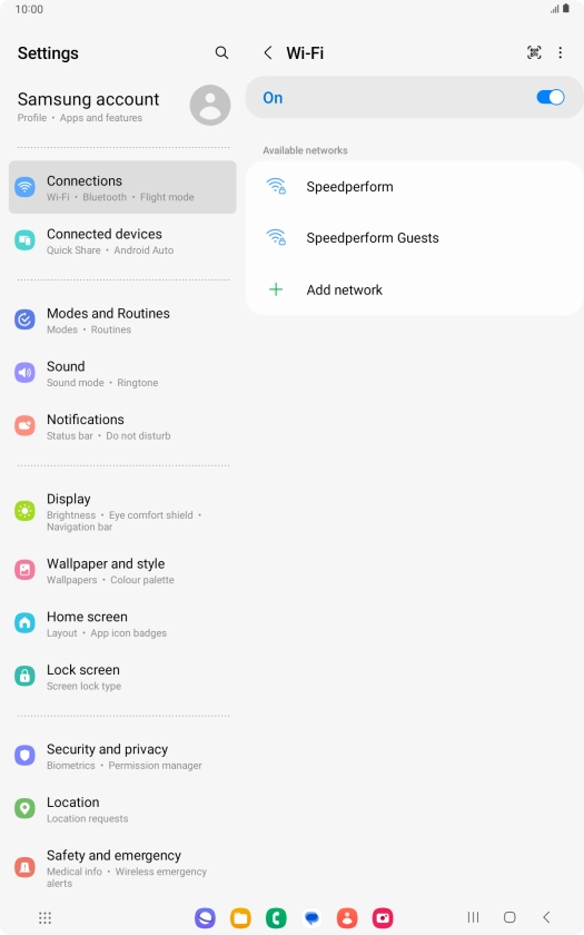 Press the required Wi-Fi network.