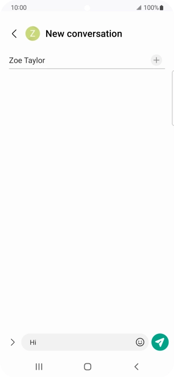 Press the send icon when you've finished your SMS.