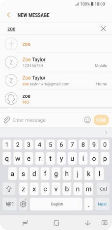 Press the required contact.