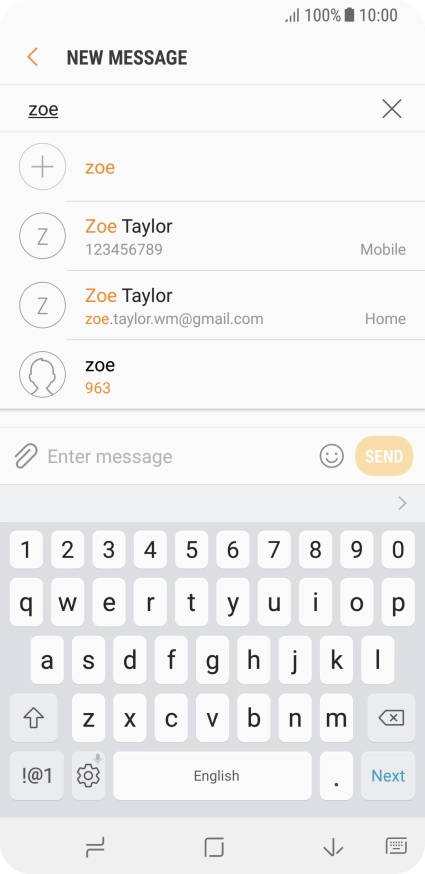 Press the required contact.