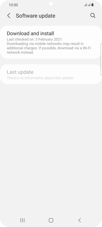 Press Download and install. If a new software version is available, it's displayed. Follow the instructions on the screen to update the phone software.