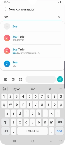 Press the required contact.