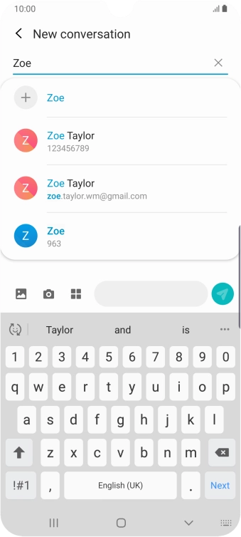 Press the required contact.