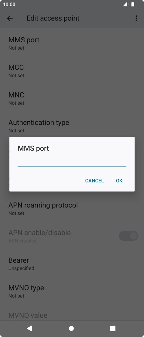 Key in 8080 and press OK.
