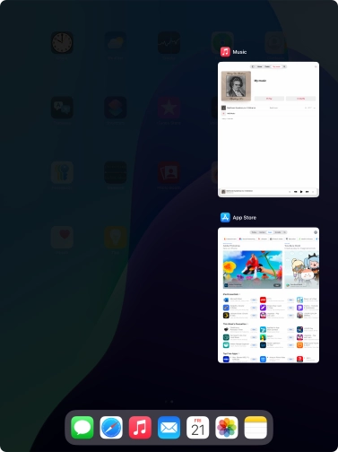 Slide upwards on the required application to end it.